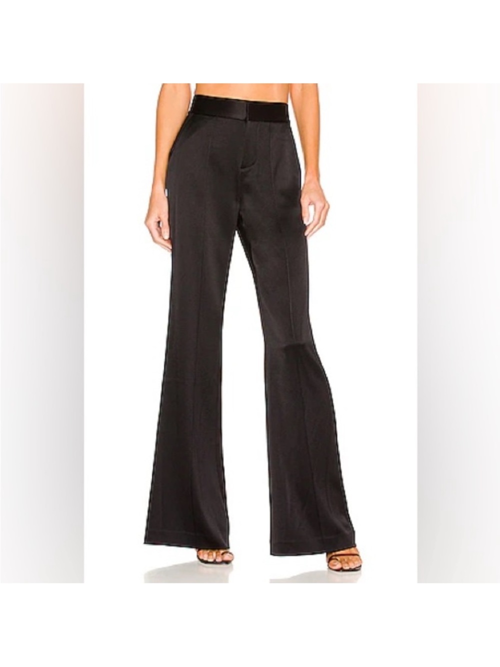 Alice + Olivia Black Boot-Cut Dress Pants